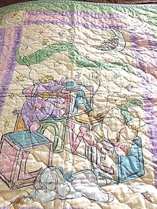 Animals Blocks Crib Baby Blanket Comforter Quilt/Coverlet - Picture 1 of 12