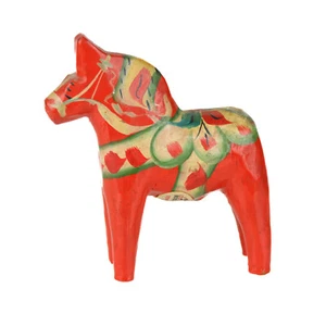 "Pequeño caballo Dala sueco vintage Nils Olsson pintado a mano arte popular de 3"" de alto" - Imagen 1 de 4