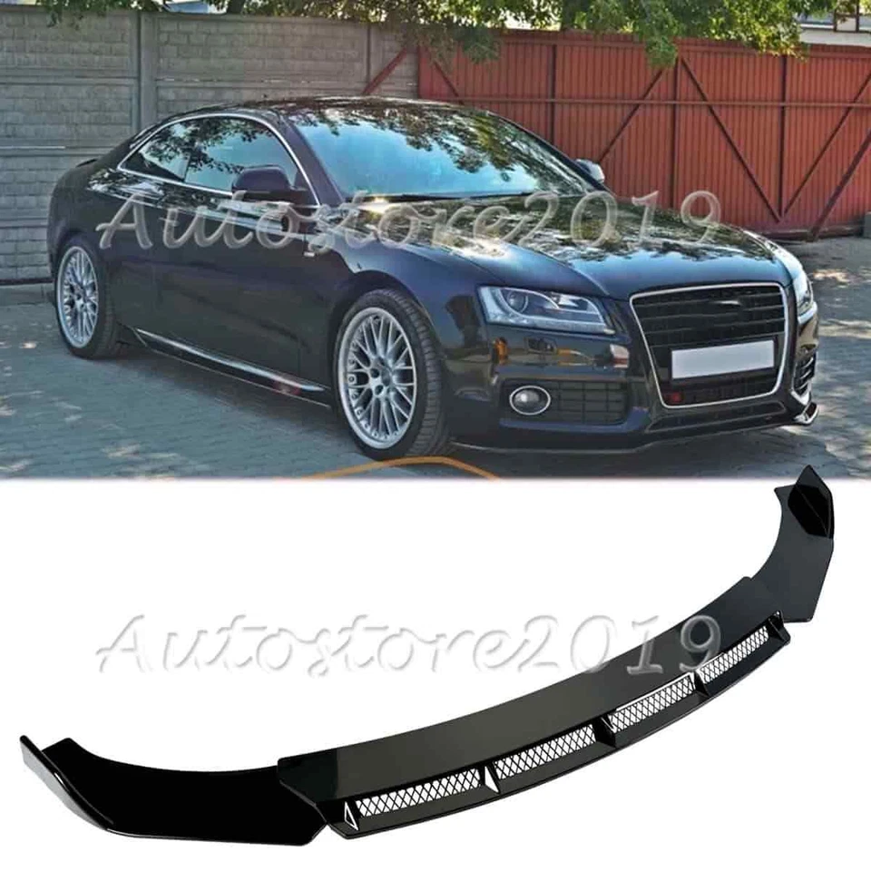For AUDI A4 A5 A6 A7 S4 S5 Gloss Front Bumper Lip Spoiler Splitter Body Kit Foto 1 de 4