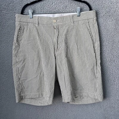 Bills Khakis Short Mens 36 Beige Grey Striped Parker Seersucker Chino Preppy USA - Image 1 of 4