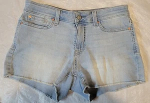 Signature Levi Strauss Gold Womens Blue Mid-Rise Shorts Super Stretch 10/W30 - Picture 1 of 11