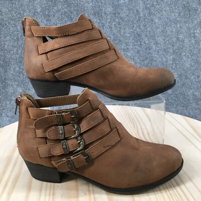 Botas American Rag para mujer 8 M Darie botines con tiras marrón imitación cuero Foto 1 de 4