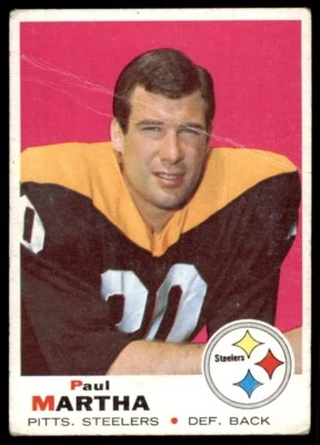 1969 TOPPS {DAMAGED} PAUL MARTHA PITTSBURGH STEELERS #224 - Image 1 of 2