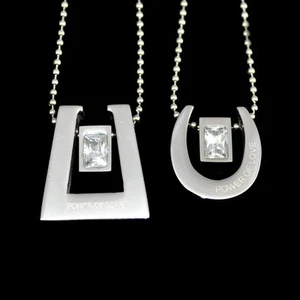 Partnerkette Hufeisen POWER OF LOVE Edelstahl 2 Partner Ketten silber -farbig - Bild 1 von 2