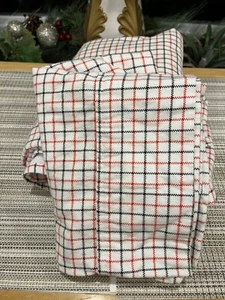 1 Garnet Hill DOUBLE FLAT Sheet Multicolor Plaid NEW Made in Portugal - Picture 1 of 8
