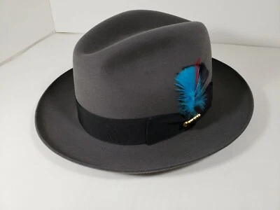 BILTMORE ROYAL ARNO GRAY FUR FEDORA HAT MADE IN CANADA - Image 1 of 4