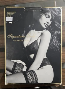 Victoria Secret Sheer Vitality Thigh High 20 Denier Black Size B - Picture 1 of 4