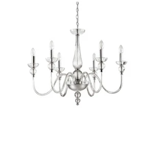 IDEAL LUX DOGE SP6 TRASPARENTE, sospensione classica lampadario da sala in vetro - Foto 1 di 1
