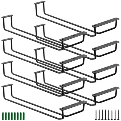 8PCS 14 Inch Black Wine Glass Racks, 13.8 x 4.5 x 2.2 Inch Under Cabinet Wine... - Image 1 of 4