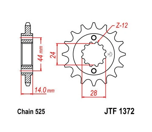 Piñón delantero JT 525 17T #JTF1372.17 Honda VT750 Foto 1 de 1