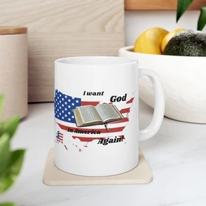 Keramiktasse mit inspirierendem Design, Geschenk für Gläubige, patriotisch […] - Bild 1 von 16