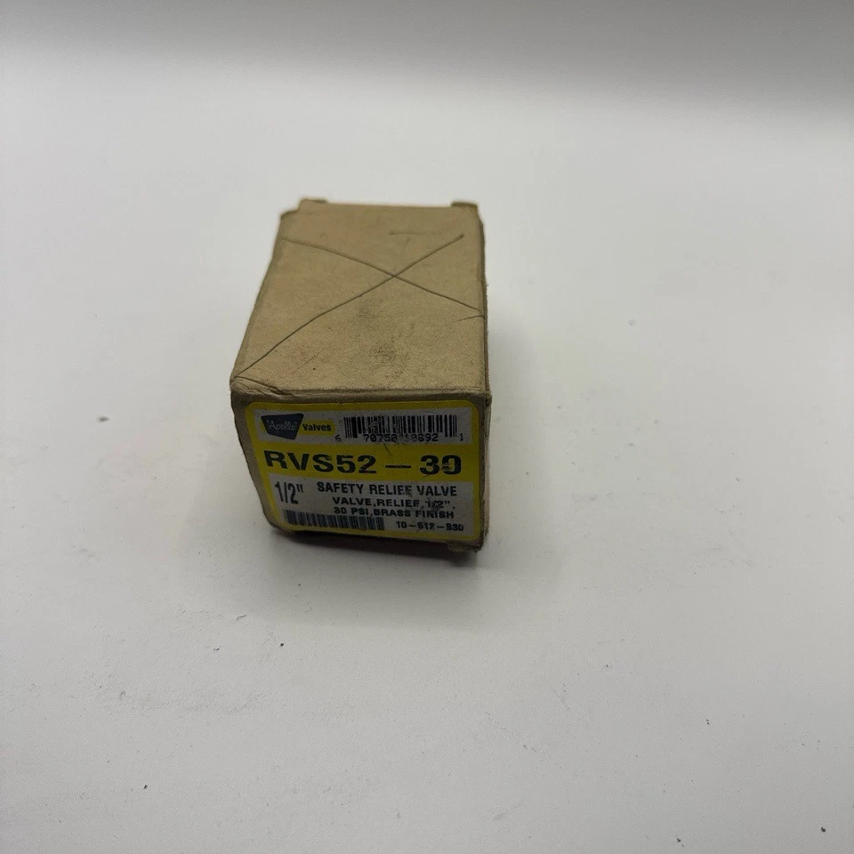 Apollo Valves RVS52 Safety Relief Valve 1/2" Brass RVS52-30 PSI ASME - Image 1 of 4