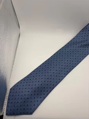 "Corbata de seda Hermes Paris, gris/azul para hombre, hoja: 3,5""; longitud: ~58,5""" Foto 1 de 4