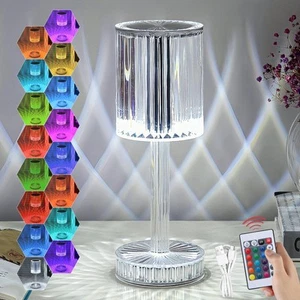 Crystal Table Lamp Touch Light, LED Night Lights USB rechargeable Cordless La... - Picture 1 of 6