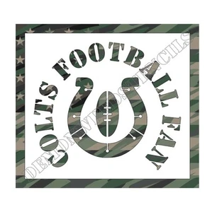 8"x9" Klar Kunststoff Schablone - Colts Fußball Fan (SX13) (0,007") - Bild 1 von 2