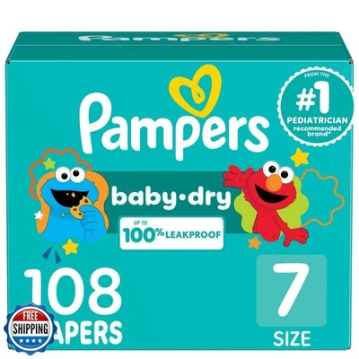 Pañales Pampers - Baby Dry - Talla 7, 108 unidades, absorbente desechable bebé D Foto 1 de 4