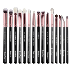 Juego de 15 brochas de maquillaje de ojos de grado profesional con pelo de pony de cabra natural real - Imagen 1 de 12
