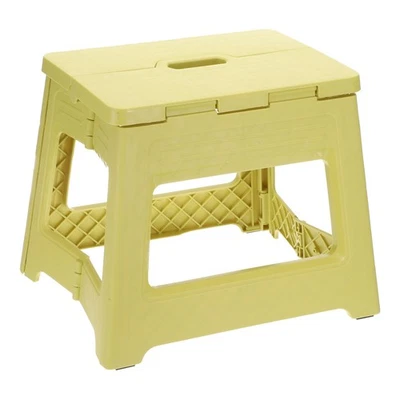 9" Folding Step Stool for Adults 132 lbs Capacity Yellow - Image 1 of 4