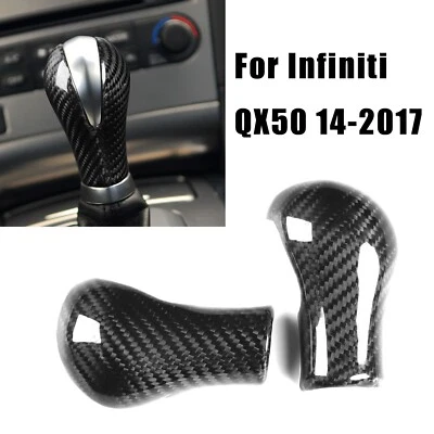 Cubierta de perilla de cambio de marchas de fibra de carbono 3K para Infiniti G25 G35 G37 FX37 QX50 QX70 Foto 1 de 4