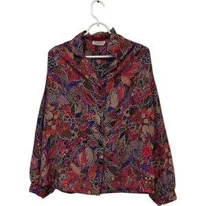 Armon Originals New York Button Up Shirt Womens XL Multicolor Floral Long Sleeve - Picture 1 of 8