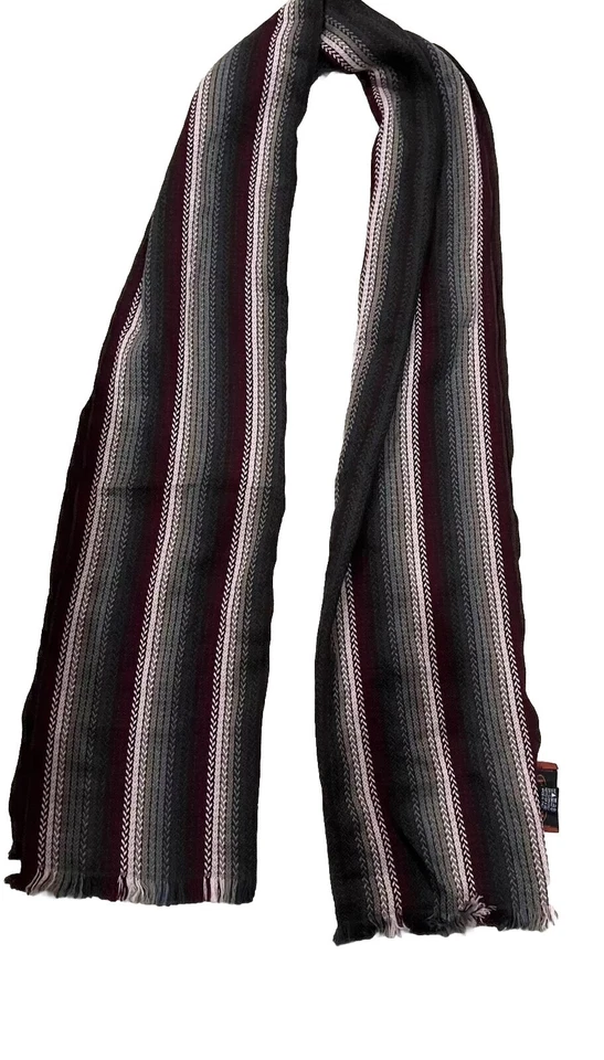 S2# MISSONI RAYAS ROJO rectangular lana bufanda 15/72 pulgadas hecho en Italia Foto 1 de 4