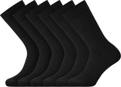 Men Black Dress Socks Super Soft Thin Socks Lightweight Comfort Solid 9-11 10-13 - Image 1 of 4