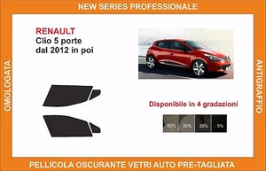 pellicola oscurante vetri renault clio 5p dal 2012-18 kit anteriore - Imagen 1 de 1