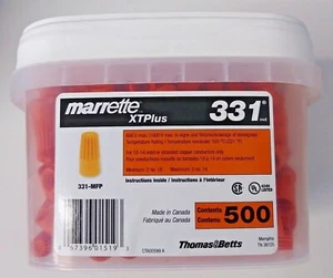 Thomas & Betts 331-MFP Twist Nylon Orange 18-14 AWG Wire Connectors 500 Count - Picture 1 of 2