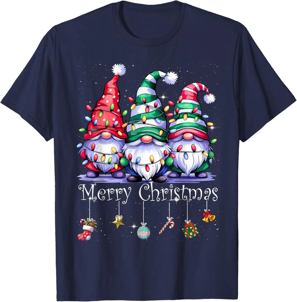 Linda Camiseta Unisex Gnomos Feliz Navidad Luz Familia Gnomo Navidad Foto 1 de 1