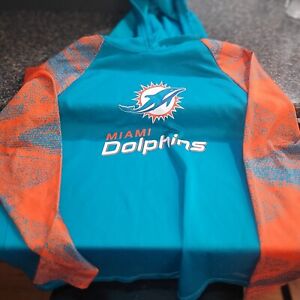 Zubaz Miami Dolphins Green Orange NFL hoodie large