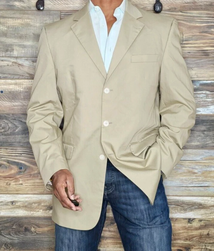 Jos. A. Bank Cotton Blend Tan Blazer Sport Jacket Size 42L *EXCELLENT* - Image 1 of 4
