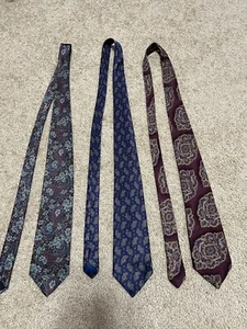 LANVIN Paris Lot of 3 Luxury Soft Silk ties Cravatta - Picture 1 of 10