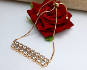 Bollywood Style Indian 18K Rose Gold Plated Adjustable Pearl CZ AD Bracelet Set
