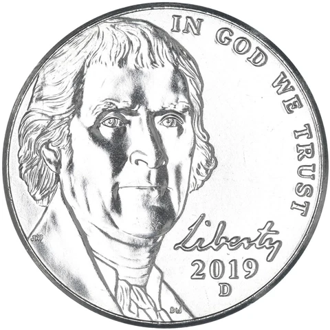 2019 D Jefferson Nickel Gem BU US Coin Cover