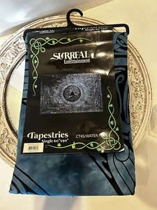 Surreal Entertainment 90x60 Bedspread Tapestry Blue Black Cotton Celtic Goddess - Picture 1 of 9