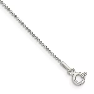 Sterling Silver 1mm Beaded Chain Anklet Necklace - Bild 1 von 3
