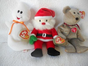 BEANIE BABIES BY TY, ONE RETIRED, COLLECTION OF THREE - Picture 1 of 3