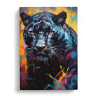 Panther Expressionism Canvas Wall Art Print Framed Picture Decor Living Room