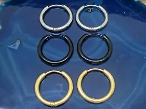 2 Pezzi Orecchini Creoli Pieghevoli Ø 2mm Acciaio Inox Creoli Rotondi Donna Uomo - Foto 1 di 9