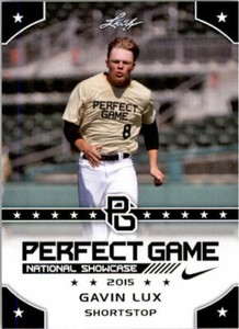 GAVIN LUX 2015 LEAF "1ST EVER PRINTED" PERFECT GAME ROOKIE CARD! 