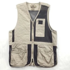 Game Winner Hunting Vest Mens XL Beige Black Shooting Padded Pockets Full Zip - Picture 1 of 11