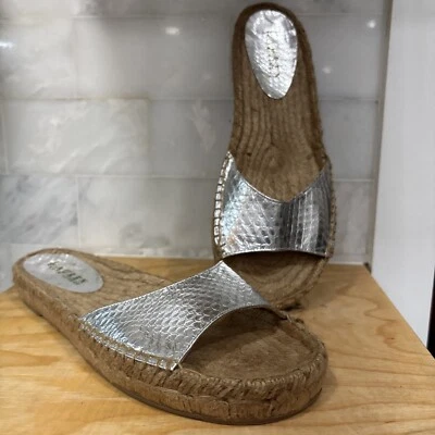 Lauren Ralph Lauren Metálico Plateado Toboganes / Sandalias / Zapatos Alpargatas Talla 9B Foto 1 de 4