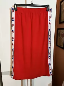 Red Long Starter Black Label Side Snap Tear Away Skirt Size M - Picture 1 of 3
