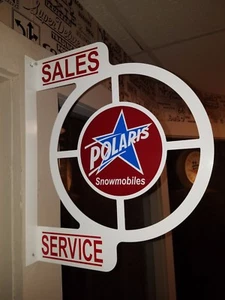 LETRERO DE BRIDA DE MOSTRADOR DE SERVICIO DE CONCESIONARIO POLARIS DE COLECCIÓN ERA DE 1960 - Imagen 1 de 7