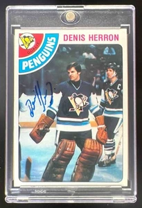 1978-79 Topps Denis Herron #172 Pittsburgh Penguins PSA/DNA Authentic Auto - Picture 1 of 2