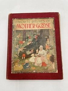 Antique Favorite Rhymes of Mother Goose 1910 HC Book Cupples & Leon N.Y RARE - Picture 1 of 13