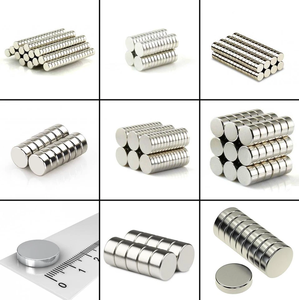 N52 Neodym Supermagnet Scheibenmagnete Stabmagnete Starke Magnete Ø2-Ø100 mm - Bild 1 von 1