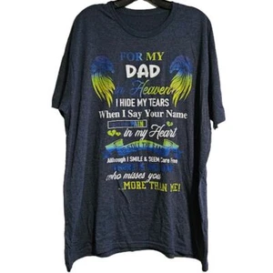 2XL heathered blue FOR MY DAD IN HEAVEN short sleeve tshirt - Picture 1 of 6