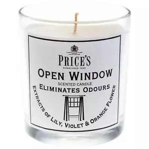 Price's Open Window Odour Eliminating Scented Glass Jar Prices Candles - Picture 1 of 3
