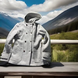 Eddie Bauer Jacket Womens XS Gray Wool Coat Barn Chore Work Heavy Winter Farm - Picture 1 of 11